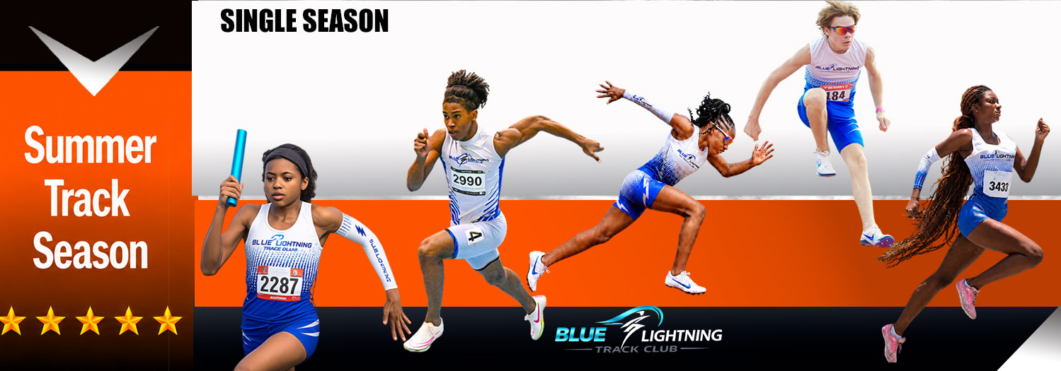 Blue Lightning Track Club Summer Track Season Banner